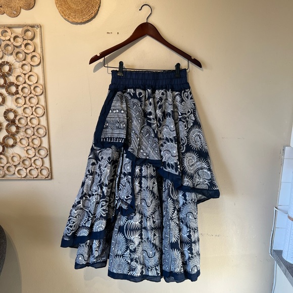 Vintage style flare small side embroidered high waisted skirt… - Picture 5 of 8